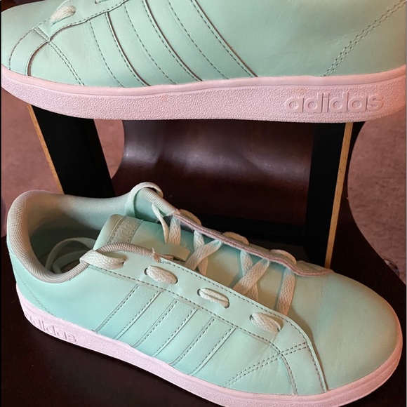 Adidas neo - neon teal leather - size 8.5 - Picture 7 of 9